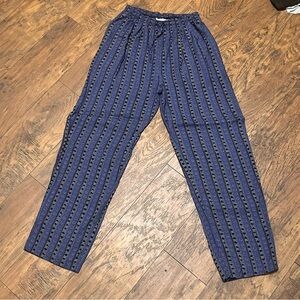 The bottom line pants elastic drawstring waste slash pockets floral striped med